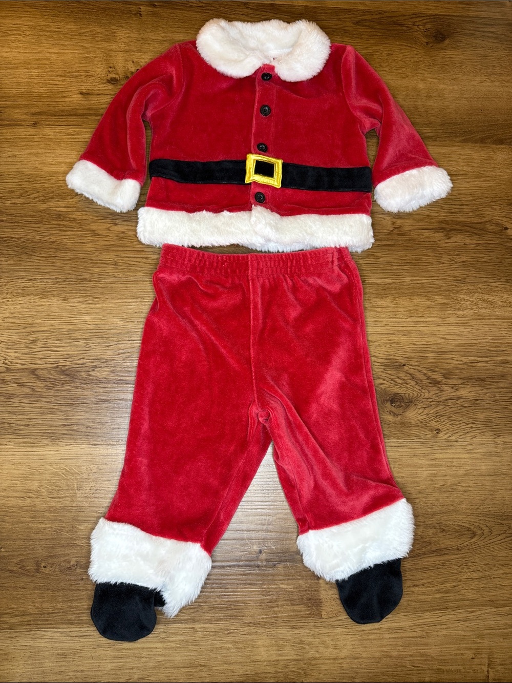 Small Wonders Santa Costume 6/9 Months 2 Piece Holiday Christmas Halloween Photo
